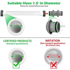 Pool Hose Connector 1.5″ to 1.5″ T-Joint Pool Hose Adapter for Filter Pumps &