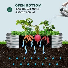 2 Pack Galvanized Raised Garden Bed Kit Oval Metal Planter Boxes Outdoor