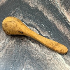10″ Olive Wood Ladle Handmade in Tunisia, Gorgeous Unique Wood Characteristics