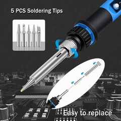Cautin Para Soldar Estaño Electrico 110v Kit con Puntas Bomba de Desoldar 80W-US