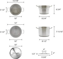 8 Qt 18/8 Stainless Steel Double Boiler Set (3-Piece) – Commercial Cookware