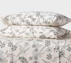 Full Easy Care Cotton Blend Sateen Sheet Set Gray Floral – Room