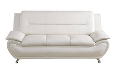 NEW White Leather Gel 2PC Sofa Set Contemporary Modern Living Room Furniture