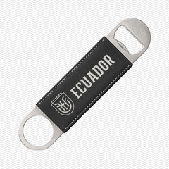Ecuador Laser Engraved Leather Bottle Opener – Stainless Steel Flat Bar