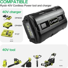 1/4PCS For Ryobi 40V 6Ah 8.0Ah Battery High Capacity Lithium ion OP4050 OP40602