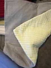 Williams Sonoma Pleated velvet 22 Italian straw yellow Pillow Cover sample