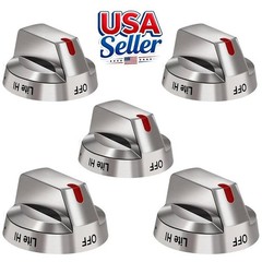 5 Pack DG64-00473A Range Top Burner Control Knob For Samsung Oven AP5917439