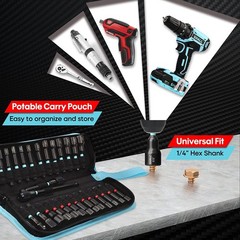 SHALL 29PC Impact Magnetic Nut Drivers Set SAE & Metric Extra Long 1/4″ Hex US