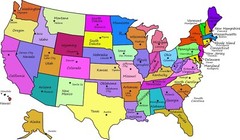 UNITED STATES MAP WITH CAPITALS GLOSSY POSTER PICTURE BANNER PRINT PHOTO US 7143