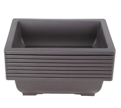 8 Rectangular Plastic Bonsai / Cactus & Succulent Pot 10″x 7.5″x 3″ Dark Brown