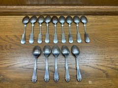 9 Rogers Nickel Silver spoons along with 4 Holmes & Edwards