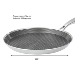 10-Inch Stainless Steel Non-Stick Crepe Pan with Flat Design for Easy Cooking