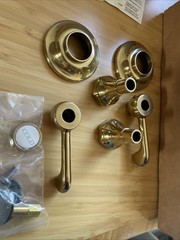 RH Restoration Hardware Bistro Lever Handle Wide Spread Faucet Aged Brass 057