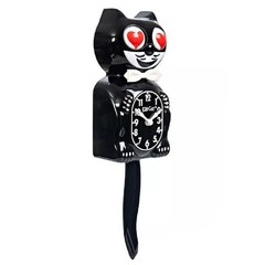 HEART EYES KIT CAT CLOCK 15.5″ Black Kit-Cat Klock MADE IN USA Free Battery NEW