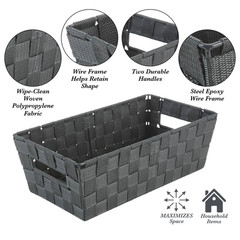 4.72 In. H X 7.68 In. W X 14.57 In. D Gray Fabric Cube Storage Bin