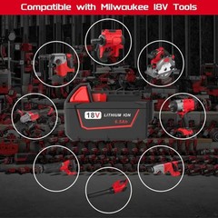 NEW 2 Pack 6.5AH For Milwauk 18V 6.0Ah Battery M18 XC 6.0 48-11-1860 48-11-1850