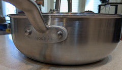 Made In Stainless Steel Saucier Pan with Lid 3 Qt Multi-Clad Cookware