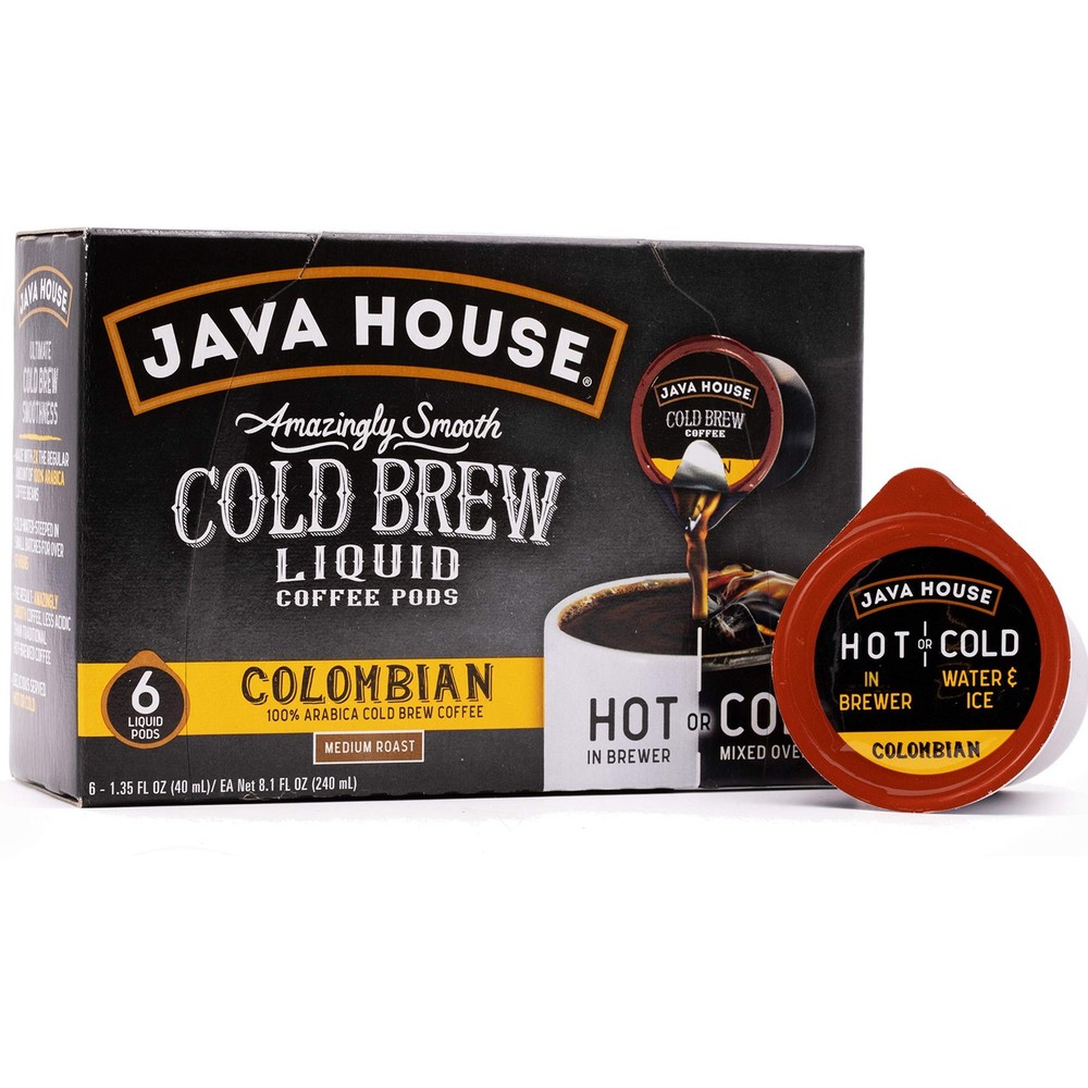 Java House Cold Brew Coffee Concentrate Single Serve 1.35 Fl Oz (Pack of 6)