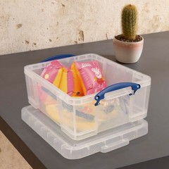 Really Useful Box 17L Storage Container with Lid and Clip Lock Handles, (2 Pack)