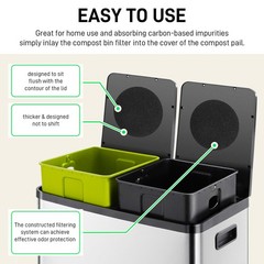 Sustainable 6 Pack new Charcoal Filters for Long-Lasting Compost Odor Control