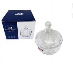 Glass Sugar Bowl, Candy Jar 3.5 in. Dia. x 4.2 in