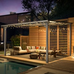 Wall Mounted Hardtop Gazebo Lean to Metal Pergola Outdoor Patio Awning Shelter