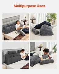 Headboard Pillow King Wedge Headboard Pillow with 2 Pockets & Headrests