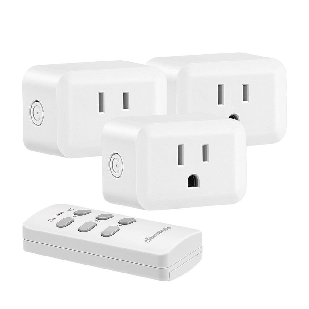 DEWENWILS Wireless Remote Control Outlet,Remote Light Switch,1 Remote 3 Outlets