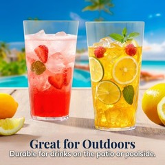 US Acrylic Palmetto 20 ounce Plastic Stackable Water Tumblers in Clear | Lightwe