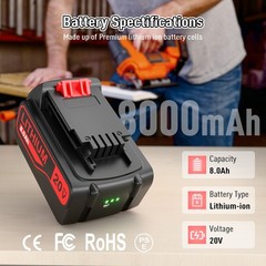 For Black & Decker 3.0AH /8.0AH Lithium Battery Li-Ion 20V MAX LBXR20 LBXR2020
