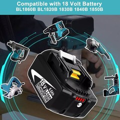 2 Packs 6.0Ah 18V Battery For Makita BL1860B BL1830 BL1840 BL1850 BL1860 LXT400
