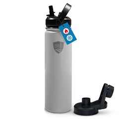 Aqua Armour Insulated Leak-proof Water Bottle W/ Straw & Twist Lids, 22 or 40oz
