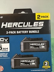 NEW Hercules HC01-2P 20V Lithium-Ion 5Ah Battery 2-Pack, Black