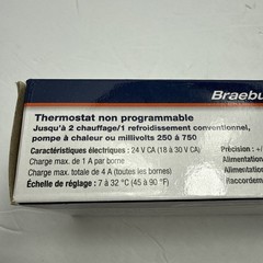 Braeburn 1220NC Non-programmable Thermostat 2 Stages 18 to 30vac – White