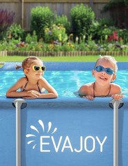 Evajoy 85in x 23in x 59in Metal Frame Rectangular Swimming Pool Set