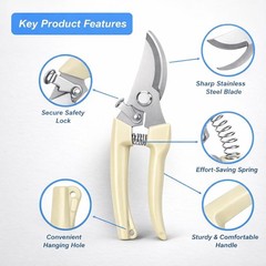 Garden Pruning Shears 2 Pack Gardening Shears Garden Scissors Stainless Steel Pr