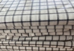 ALDA Texteis~QUEEN SHEET SET~Made In Portugal~100% Cotton~white/black~4 pcs~NWT~
