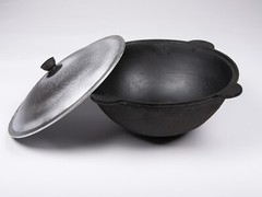 Kazan 100% Cast Iron Authentic Uzbek Cauldron & Oven Uchag Pilaf Plov Lagman Wok