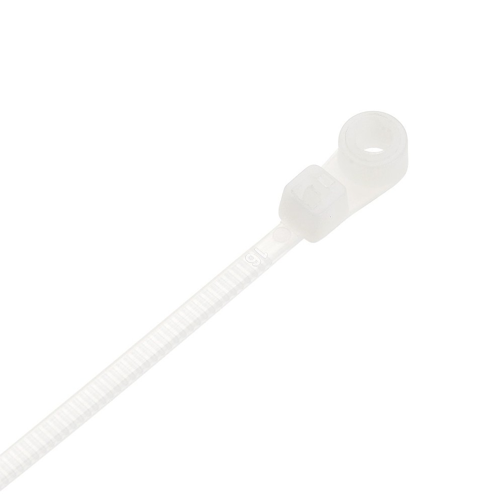 40 x Mount Head Cable Zip Ties 4 Inch Screw Hole Nylon Wire Strap White