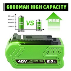 New 40V 6.0Ah For Greenworks 40Volt G-MAX Li-ion Battery 29472 29462 29252 20202