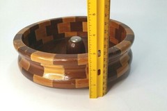 Set of 2 Vtg California Redwood Nut Bowls Std Specialty Co 10.5″ Round