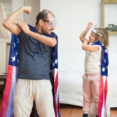American Flag Costume Cape USA Flag for 4Th of July Independence Day Celebration