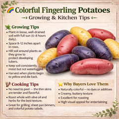Fingerling Seed Potatoes Variety Pack | Red, Yellow & Purple (3 Pounds)