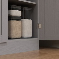 HOMCOM 67″ Kitchen Pantry Storage Cabinet w/ Shelves, Distressed Gray