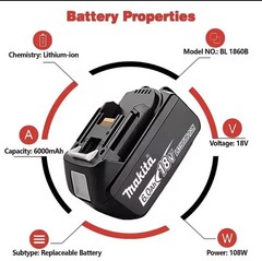 100% original Makita battery, 18V 5.0Ah,6.0Ah,9.0Ah rechargeable battery