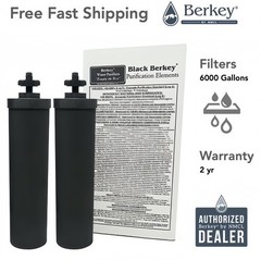 2-PK Berkey Authentic Black BB9-2 Water replacement Filters, Berkey Water System