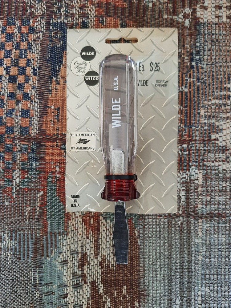 Wilde Screwdriver Large Acetate Handle with Stubby Shank, Made in the USA