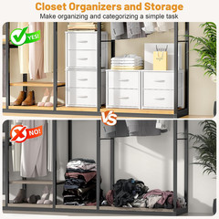2-Pack Stackable Storage Drawers (4 Drawers Total), White Closet Organizer with