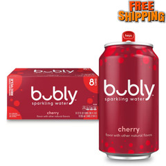 Bubly Sparkling Water, The Super Mario Galaxy Movie Cherry, 12 Fl Oz Cans 8Pack-