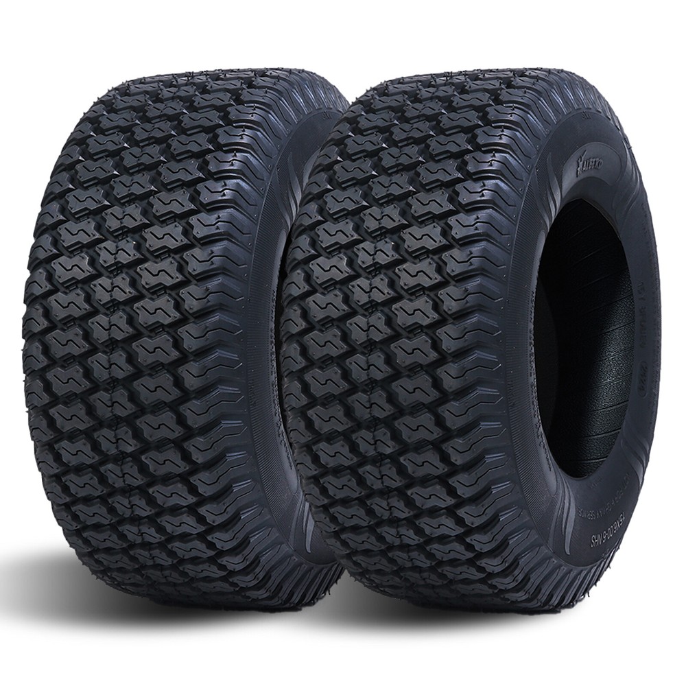 Set 2 15×6-6 Lawn Mower Tires 4 Ply 15x6x6 Turf Tractor Tire Heavy-duty Tubeless